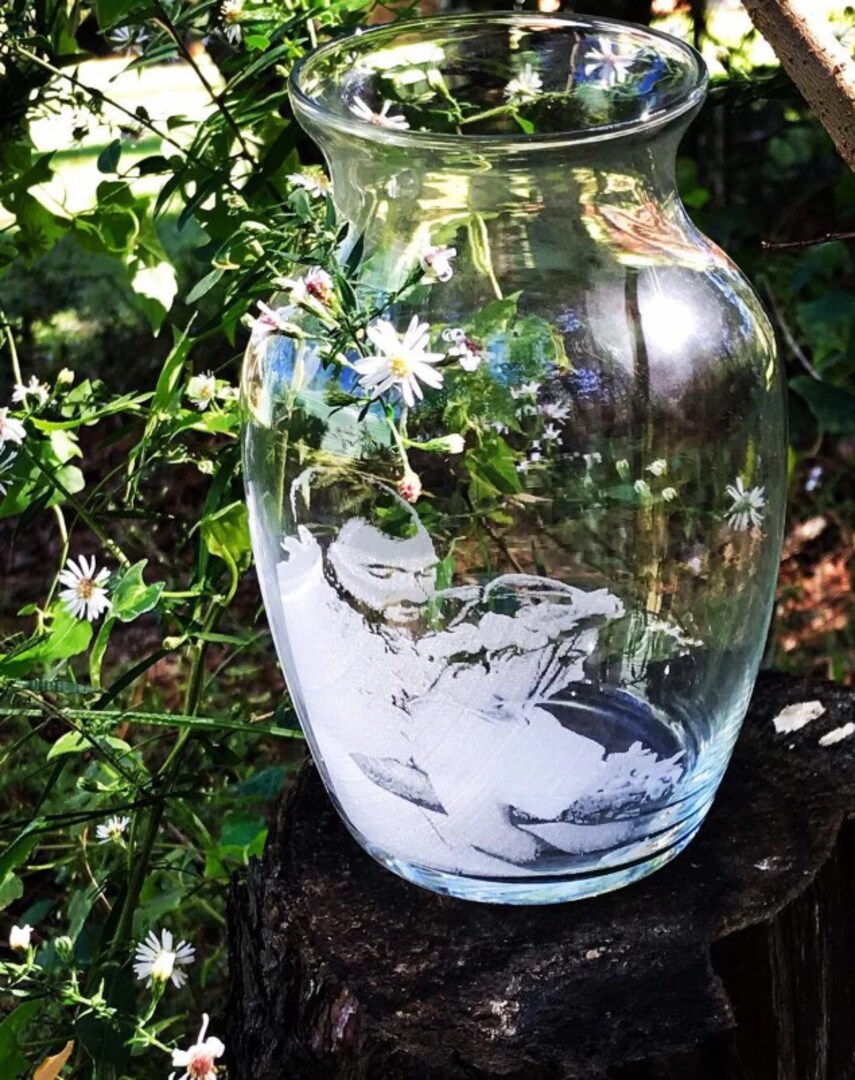Personalized, Engraved, Vase, Custom picture glass vase, Wedding Vase, Anniversary, picture on glass Vase, Photo on Vase, Mother's Day